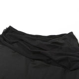 Ensemble mini-jupe dos nu en maille creuse irrégulière 