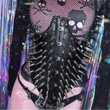 Buckle metal chain rivet applique PU leather cami top