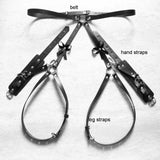 Porte-jarretelles en cuir PU avec nœud papillon décoratif
