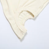Crewneck irregular hollow out sleeveless solid top