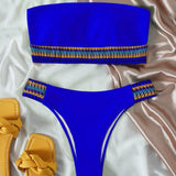 Traje de baño bikini de tubo en contraste 