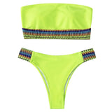 Traje de baño bikini de tubo en contraste 