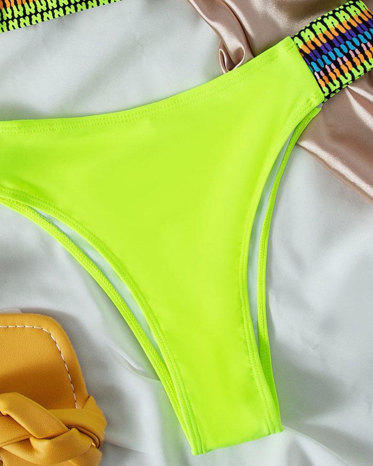 Traje de baño bikini de tubo en contraste 