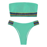 Traje de baño bikini de tubo en contraste 