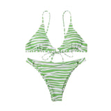 Maillot de bain bikini dos nu uni rembourré avec boucle à nouer dans le col en V 