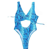 Contrast hollow out padded one piece swimwear
