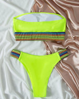 Traje de baño bikini de tubo en contraste 