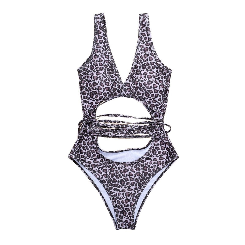 Maillot de bain une pièce à nouer, col en V, sans manches, dos nu 