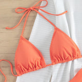 Maillot de bain 4 pièces en mousseline à manches longues et col licou contrasté 