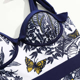 Maillot de bain une pièce à imprimé contrasté, col en cœur, à nouer soi-même, avec jupe de plage 