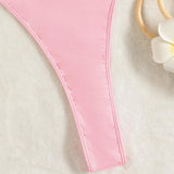 Maillot de bain une pièce dos nu uni à col en U 