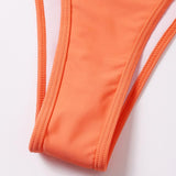 Traje de baño de 3 piezas con cuello halter, cruzado, con aro o y relleno de malla sólida 