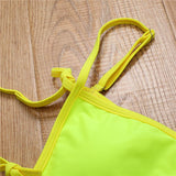 Maillot de bain une pièce à col carré et noué à l'épaule contrasté 